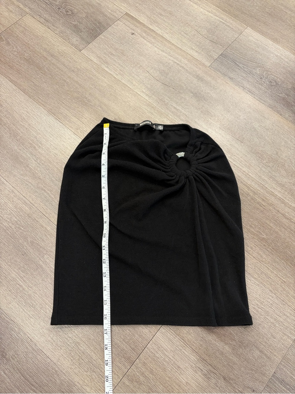 Missguided Black Pencil Skirt with Ring Ruched Detail